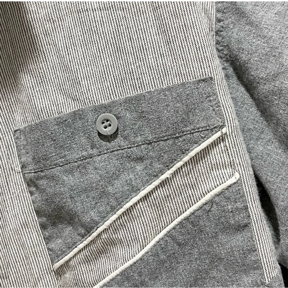KING SIZE BRAND Men’s Big & Tall LS Gray White 1/2 Zip Pullover Shirt Jacket XLT